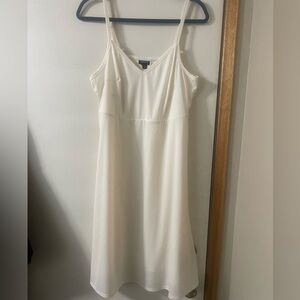 Torrid Cream (Size1) Vintage inspired Feminine V-Neck Sleeveless Midi Slip Dress